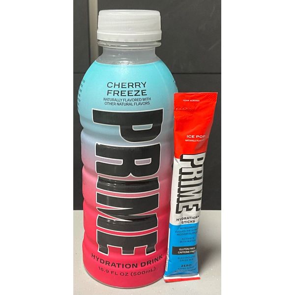 Prime Hydration Cherry Freeze & Prime Ice Pop Hydration+ Stick Rare