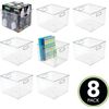 mDesign Linus CLEAR *Kitchen/Office/Storage *Organizer Bin w/Handles,*8Pack