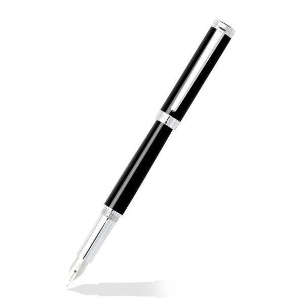 Sheaffer Intensity - Refillable fountain pen, medium nib, black onyx, chrome trim