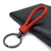 LABEN Key Chain Lambskin Handwoven Genuine Leather Keychain - Red