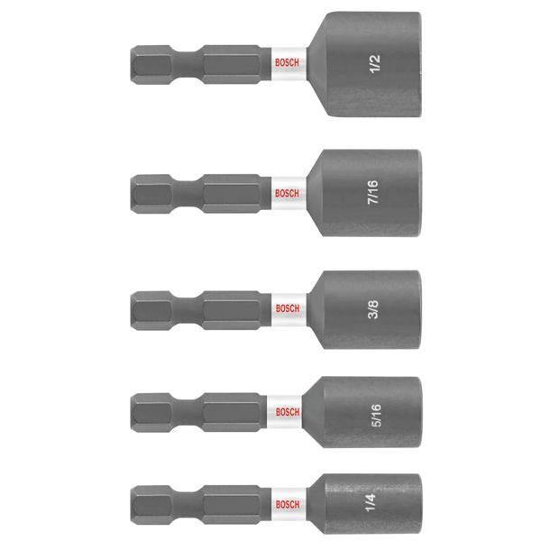 BOSCH ITNSV105 5-Piece 1-7/8 in.Impact Tough Nutsetters Assorted Set