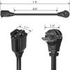 DEWENWILS 1Ft Extension Cord Low Profile Angled Flat Plug Grounded Wire SJT 14/3