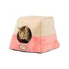 Armarkat Velvet Orange and Beige Pet Cave Bed