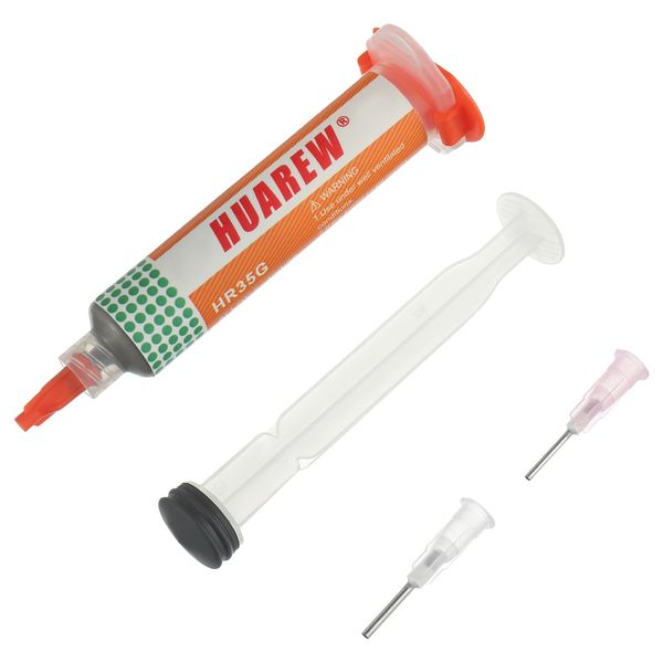 HUAREW Sn42/Bi58 Lead Free Solder Paste 138°C Welding Tin Paste with Syringe Comes 2 Dispensing Tools 1 Push Rod Welding BGA SMT (1.05oz/35g)