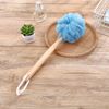 Arswin Loofah Back Scrubber for Shower,Wooden Handle Bath Sponge Lufa Shower Brush, Soft Nylon Mesh Back Cleaner Washer, Body Brush for Women&Kids Bathroom Shower Accessories (Blue)
