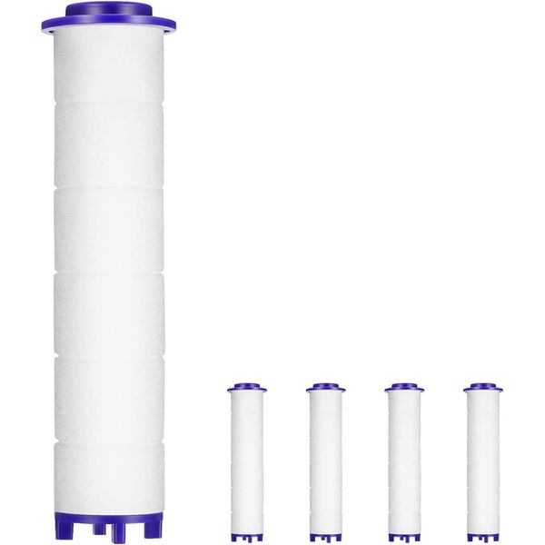Woukksy 5 Stück Ersatzfilterpatrone für Filter Duschkopf, Baumwolle Filter für Handbrause, Erweicht Hartes Wasser, Entfernt Chlor und Fluorid (8 * 2.4 cm)