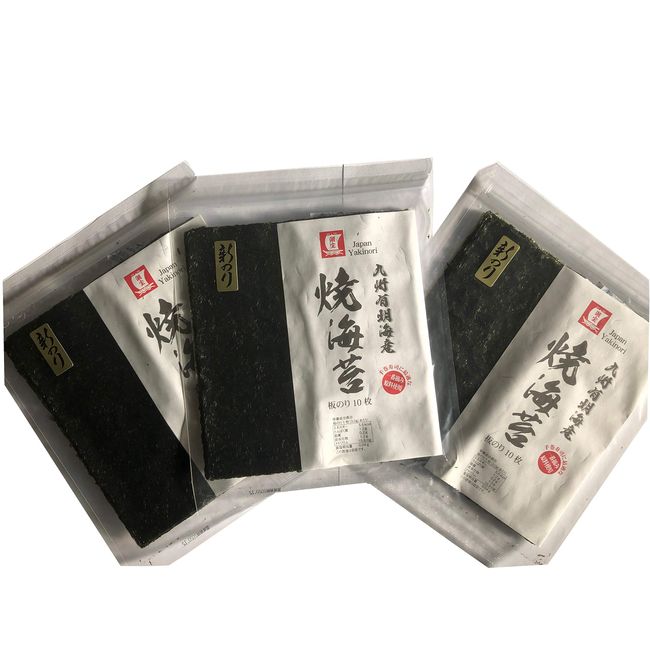 Shiobako Kyushu Ariake Seaweed Ichiban Picking, Total Shape, 10 Sheets x 3 Quarts