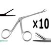 10 Pcs Ear ENT Forceps Alligators 3.3" Surgical Serrated 1.3cm Jaws Tool