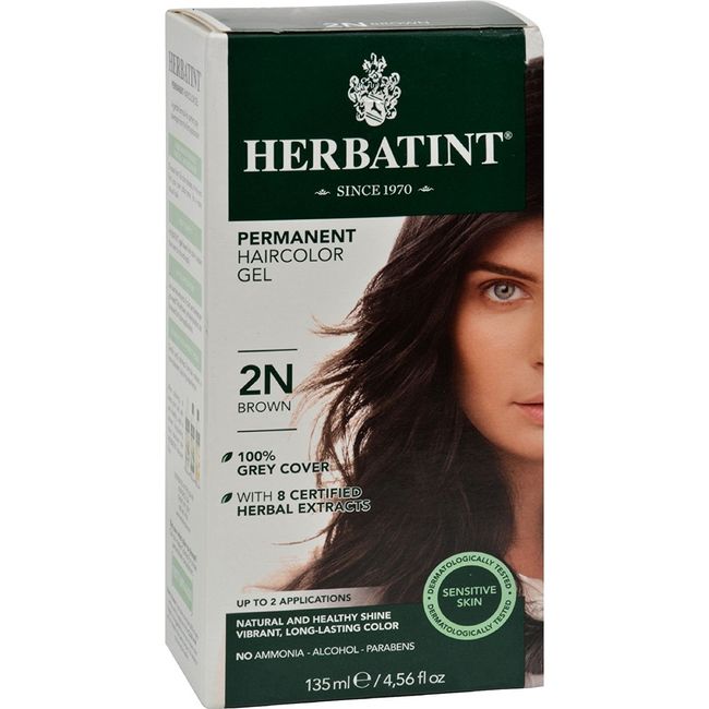 Herbatint Permanent Herbal Haircolour Gel 2N Brown - 135 ml