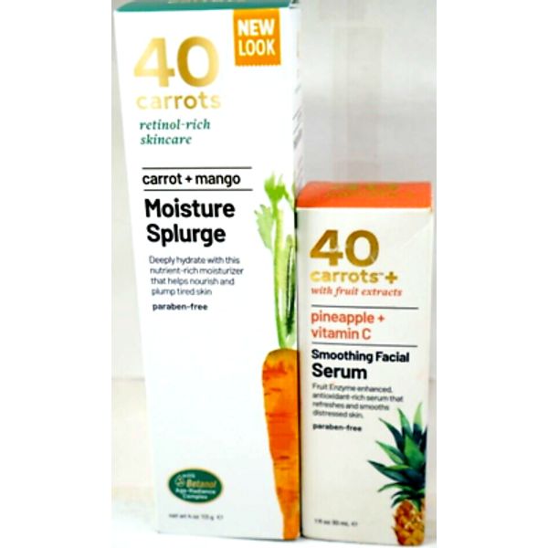 40 Carrots Retinol Rich Moisture Splurge 4oz & Pineapple/ Vitamin C Facial Serum