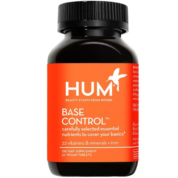 HUM Base Control - Daily Women's Minerals with B Complex, Vitamin C, 22 Micro-Nutrients + Iron to Support Pre Menopause Women - Non-GMO, Soy-Free, Gluten-Free (30 Tablets)