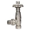 Adept Gothic 15 mm Black Nickel TRV & Lockshield Valve Set (Silver Nickel)