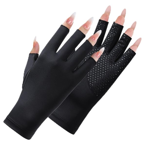 Migliore Wear UV Gloves for Gel Nails with Anti-Slip Palm, Anti UVA&UVB 9999+ UV Protection Gloves for Nail Lamp, Fingerless UV Gloves for Skin Care UV Resistant