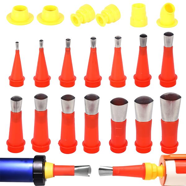 Universal Integrated Rubber Nozzle Tool Kit, 20Pcs Upgraded Caulking Finisher Tool, Rubber Nozzle Tool,Easy Caulking Finisher Set with Base, Caulking Nozzle Applicator for Home Use