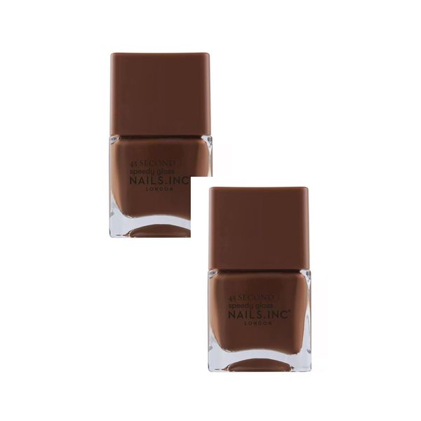 2 Pack Nails.INC Quick Drying Nail Polish, Selena, Brown Tan, 0.47 fl oz