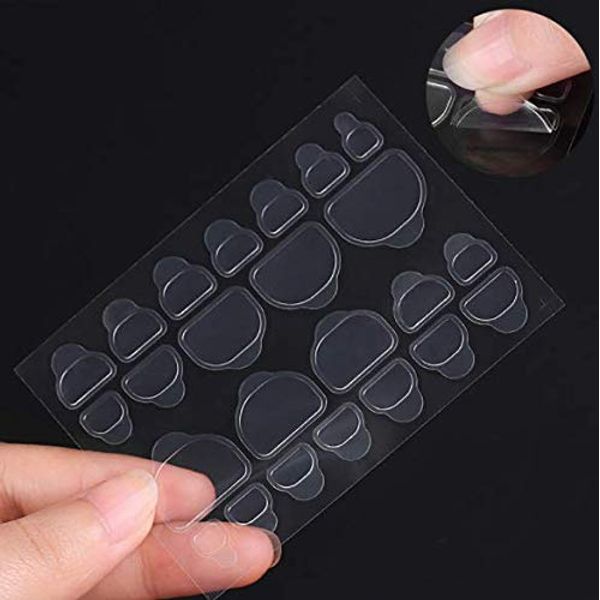 DNHCLL 240PCS (10 Sheets) Environmental Protection Transparent and Invisible Nail Sticker Waterproof Nail Sticker Jelly Double-Sided Adhesive Toenail Sticker