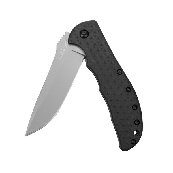 Kershaw Volt II Pocket Knife (3650) 3.2” 8Cr13MoV Steel Blade with Bead-Blasted Finish; Black Glass-Filled Nylon Handle with Diamond Pattern Texture, SpeedSafe Assisted Open, Reversible Clip, 3.3 oz,Small