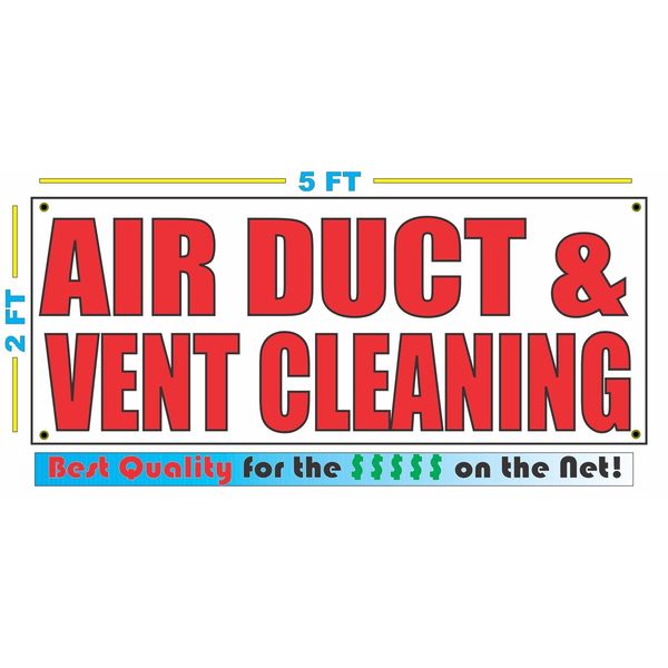 Air Duct and Vent Cleaning 2x5 Banner Sign