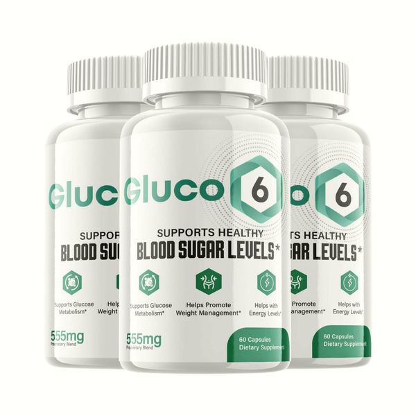 3-Pack Gluco6 Blood Pills - Gluco 6 Supplement for Blood Sugar Support- 180 Caps