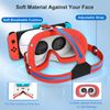 VR Headset Designed for Nintendo Switch & Switch OLED, VR Glasses with Adjustable HD Lenses, Head Strap, 3D Goggles for Nintendo Switch OLED (Red)