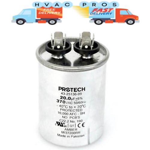 Rheem Ruud Capacitor 20 uf 370 Z24S3720M 43-25136-09
