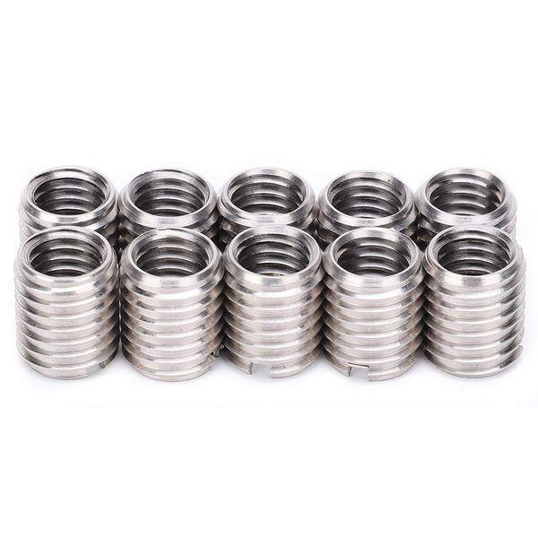 Thread Inserts, 10 PCS M8 to M10 Thread Adapter Insert Nut Thread Repair Sleeve Threaded Bushing Screw Reducing Conversion Tool, for Furniture Projects Automotive Electrical