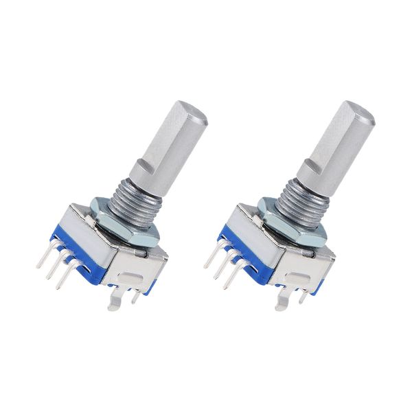 QUARKZMAN 2 Stück EC11 Encoder Code Schalter Potentiometer 360 Grad Drehung für Lautstärkeregelung oder Datenauswahl auf LED oder LCD Display [7 Stifte 20mm Welle]