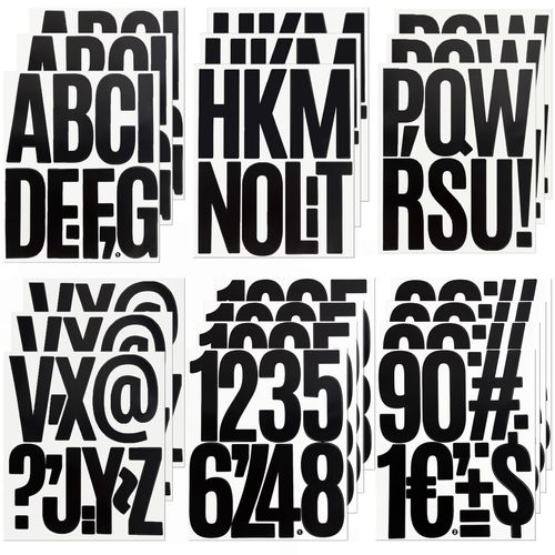 5" Large Self Adhesive Letter Number Sticker, 20 Sheets Waterproof Vinyl Alphabet for Outdoors Scrapbook Mailbox Door Signs Car Truck Vehicles(Black,198 Pieces)