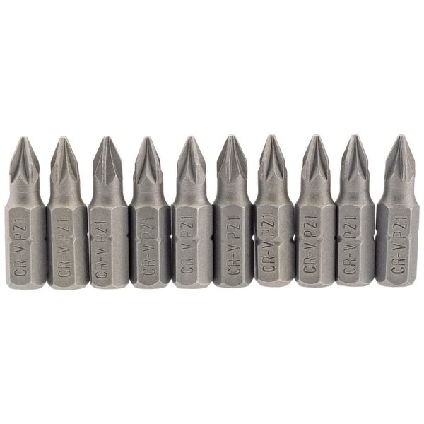 Draper 64047 No.1 1/4" Hex PZ Type Insert Bit 25mm Long (10 Piece)