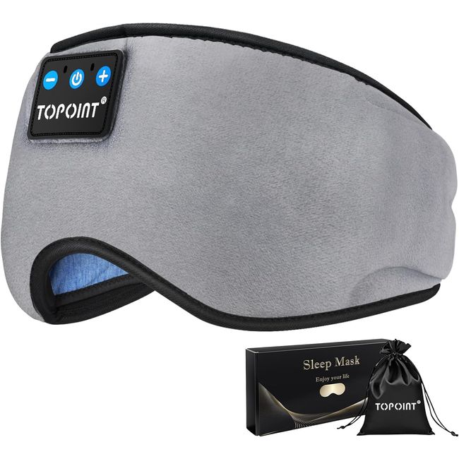 TOPOINT Bluetooth Sleep Eye Mask Wireless Headphones, Sleeping Eye Cover Travel