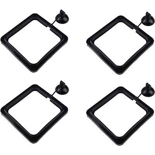 4 Pack Aquarium Fish Feeding Ring Floating Food Feeder, Square Shape with...