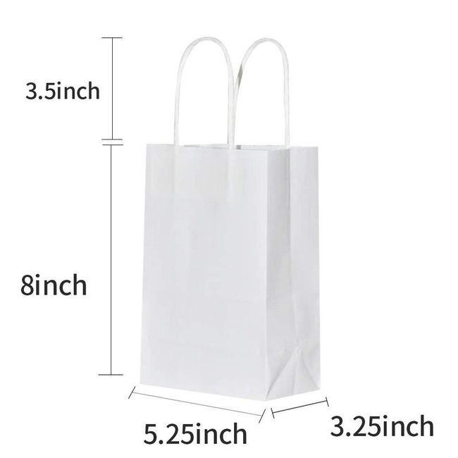 bagmad 100 Pack 5.25x3.25x8 inch Brown Small Paper Bags with
