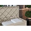 Suncast DB7500 73 Gallon Waterproof Outdoor Storage Container for Patio Furniture, Pools Toys, Yard Tools-Stor Deck Box, With Wheels, 73 Gal, Light Taupe