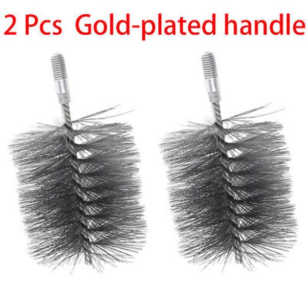 2 Pcs 4in Chimney Brush Cleaning-Brush Round Steel Wire Fireplace Flue Pipe-Rust