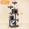 70.5In H Cat Tower, Multi Level Cat Tree Kitten Condo with 2 Condos & 2 Foam-Pad