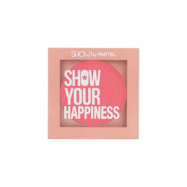 SHOW by PASTEL | Show Your Happiness Blush - Vibrant Pink Tone, Embossed Powder, Long-Lasting Color, No-202-Colorful