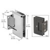 Polished Chrome Pinnacle 074 Series Wall Mount Short Back Plate Hinge