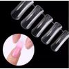100 Pcs False Nail Mold Set - Full Cover Clear Dual Forms for UV Gel Tips System