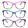 Dolarosey Blue Light Blocking Reading Glasses 3 Pack Women Large Frame Computer Reader (1.5)