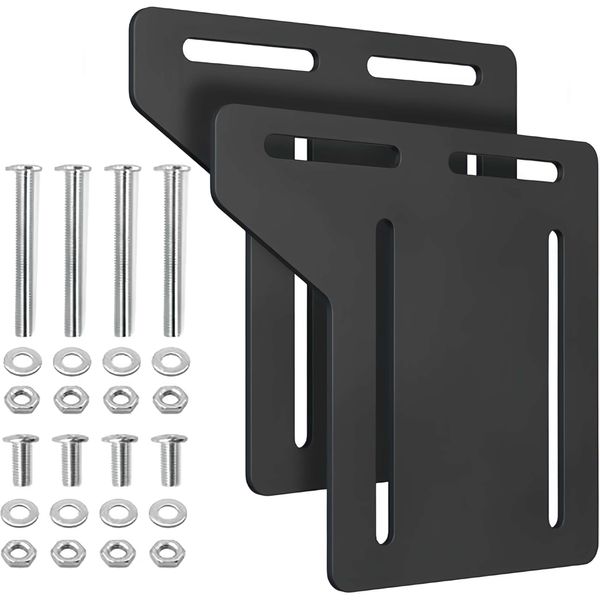Duisanji 2 PCS Bed Frame Brackets Adapter Kit Fits Bed Frame Adapter Bracket,Heavy Duty Bed Modification Plate, Headboard Attachment Bracket with Hardware