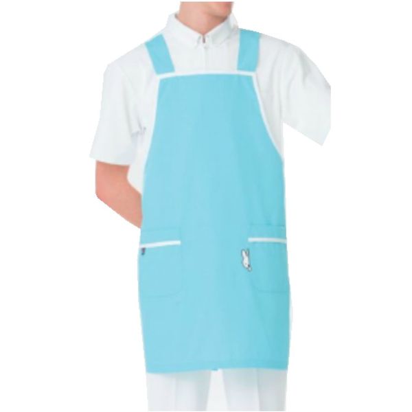 Nagayleben MFE-5800 Unisex Care Gown, Miffy, Apron, White Coat, L Size, Blue, blue