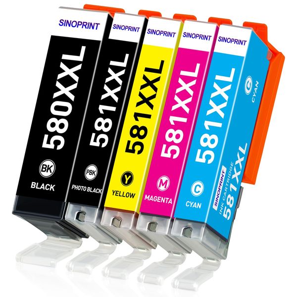 SINOPRINT 580 581XXL Ink Cartridge Replacement for Canon PGI-580XXL CLI-581XXL for Canon TS705a Ink Cartridges for Pixma TS6250 TS705 TS8550 TS6350 TS8250 TS6351 TS6251 TS6250 TS8500 TS8252 TS9150