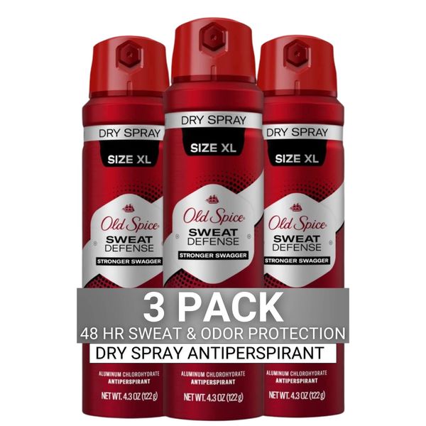 Old Spice Antiperspirant and Deodorant for Men, Invisible Dry Spray, Stronger Swagger Scent, 4.3 Oz, Pack of 3