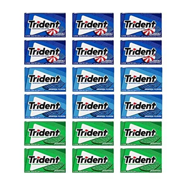 Trident Sugarless Chewing Gum Bulk Pack 18 Mint Flavors 252 Pieces