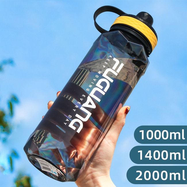 2000ml Fitness Water Bottle Large Capacity Gym Sports Bottle for Travel  (Green) 