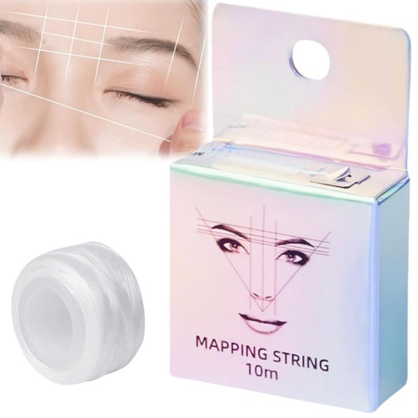 White Eyebrow Mapping String,Brow Mapping String,Eyebrow Mapping String,Coloured Inked Mapping String Brow Marker Thread,White Eyebrow Mapping Pencil,Waxing for Eyebrow Permanent Makeup(10m / 32.8ft)