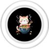 Cute Cartoon Cat Ramen PopSockets PopGrip for MagSafe