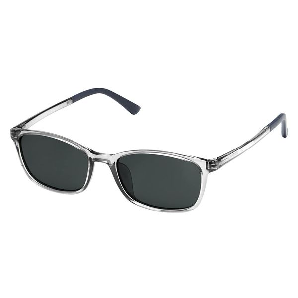 EVERNEVER AZ Label EVAZ-004C3-SG-parent Men's Driving Sunglasses, Polarized Sunglasses, Stylish, Day and Night, Square, UV Protection, Light Color, Thin, Thin, Smoke (Slightly Small to Regular Sizes), Lens Color: Dark Smoke (Glare Reduction Effect: Strong