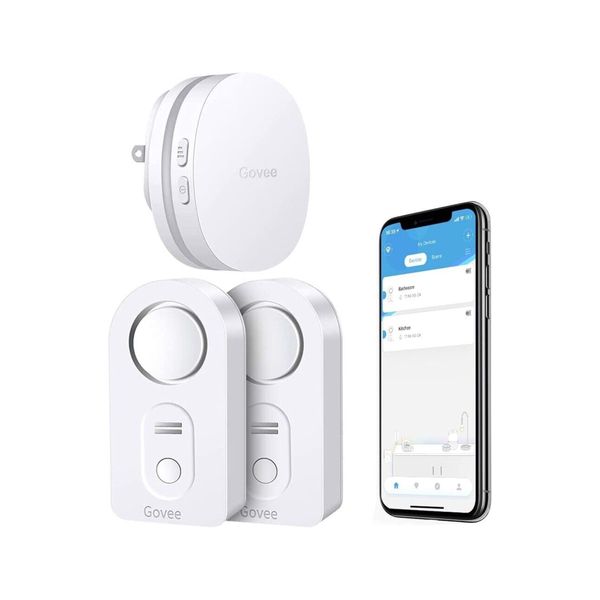 #880. WiFi Water Sensor 2 Pack, 100dB Adjustable Alarm and App Notifications