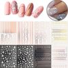 LANODO 8 Pcs Nail Stickers, Extra Fine Line, French Stickers, Gold, Nail Stickers, Silver, Nail Stickers, Line, Curve, Nail Art, Beautiful, Nail Stickers, DIY